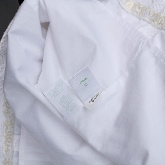 Lilly Pulitzer Ashlyn Shift Dress 6 White Eyelet Lace Halter Beaded Cotton - Picture 6 of 7